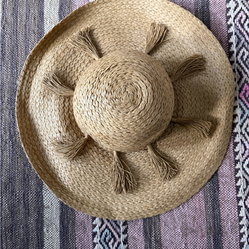 Stylish Straw Sun Hat with Tassels